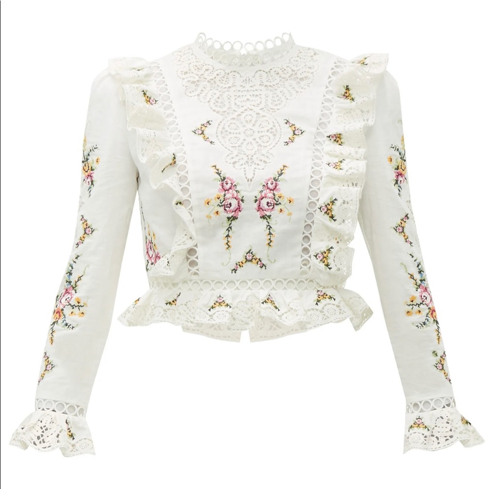 ISO Zimmermann Allia cross-stitch top